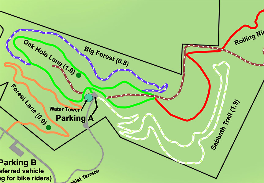 Map of the Bauxite Ridge Trails