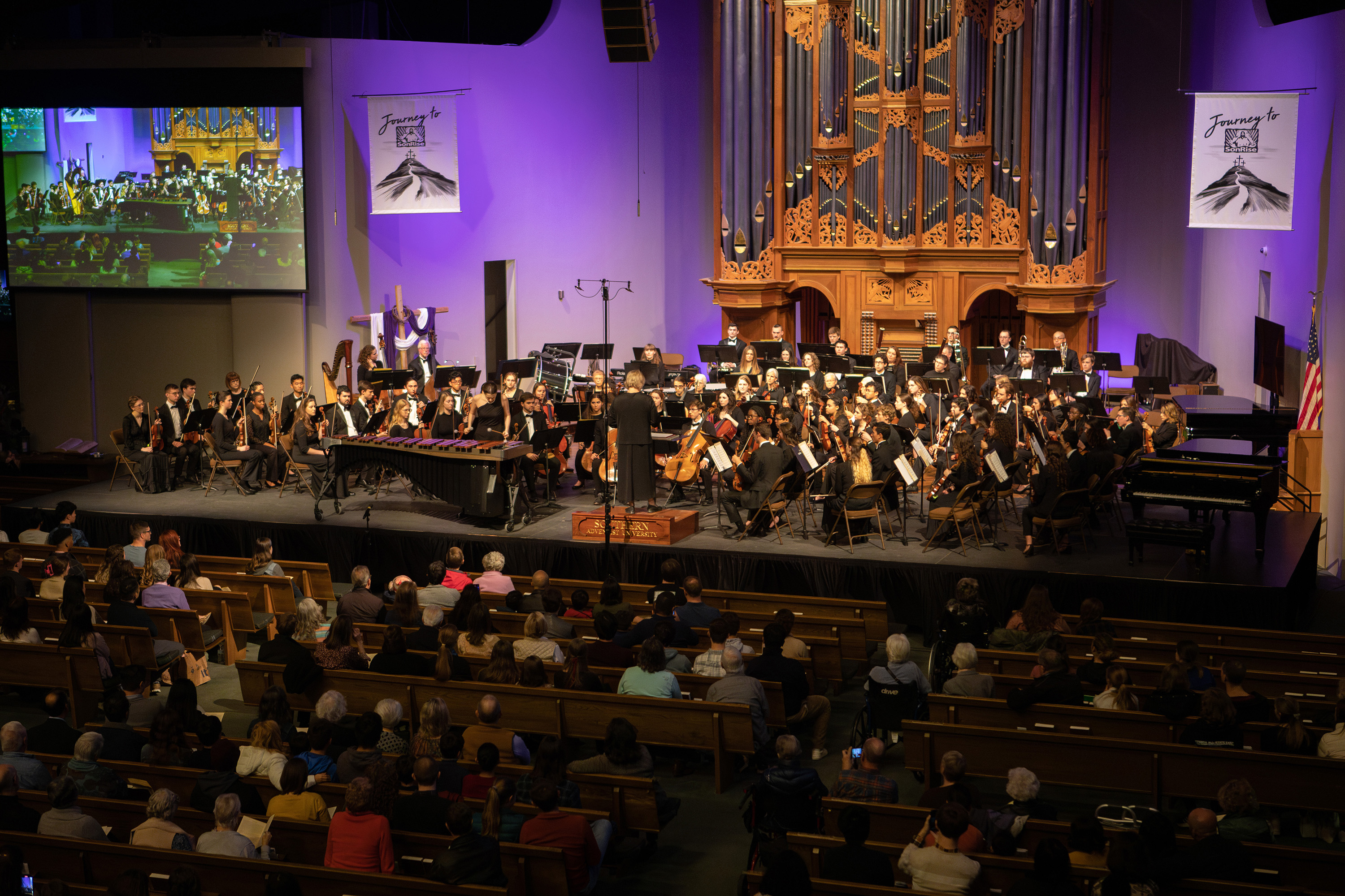 Southern's Symphony Orchestra performs at Collegedale Church.