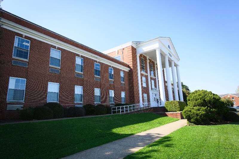 A picture of the administration building, Wright Hall
