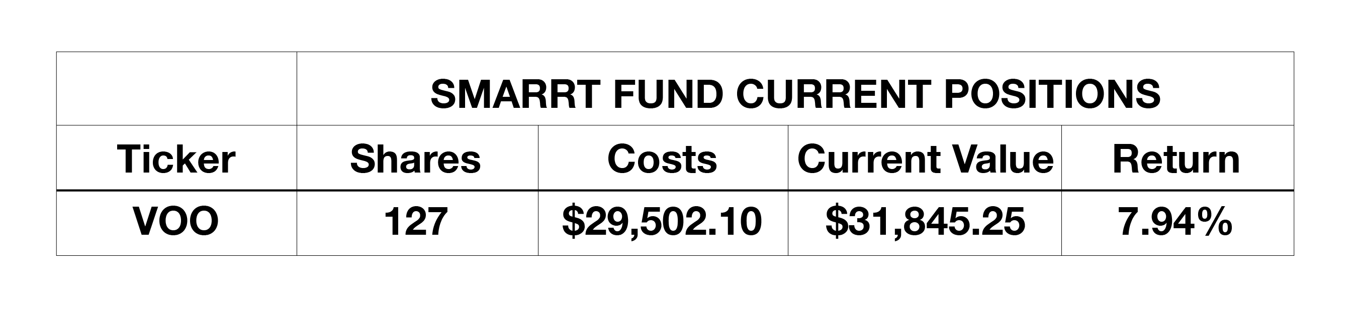 Summary of Portfolio Positions Summary of Portfolio Positions