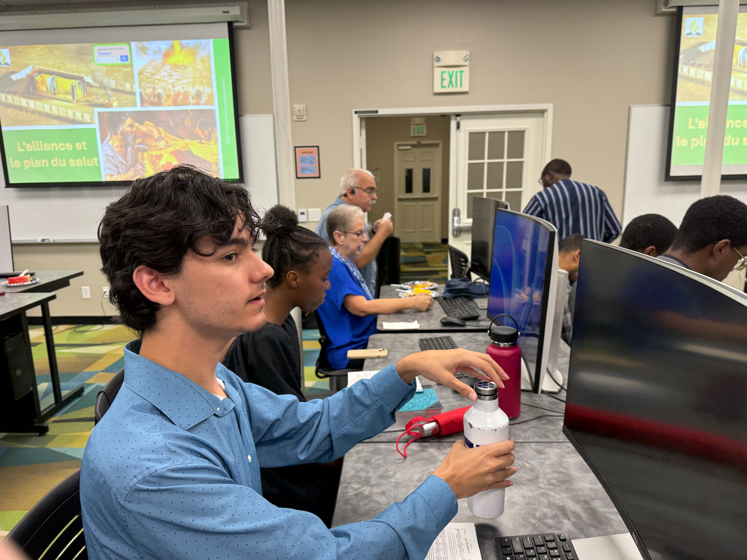 Group of people sitting at a table