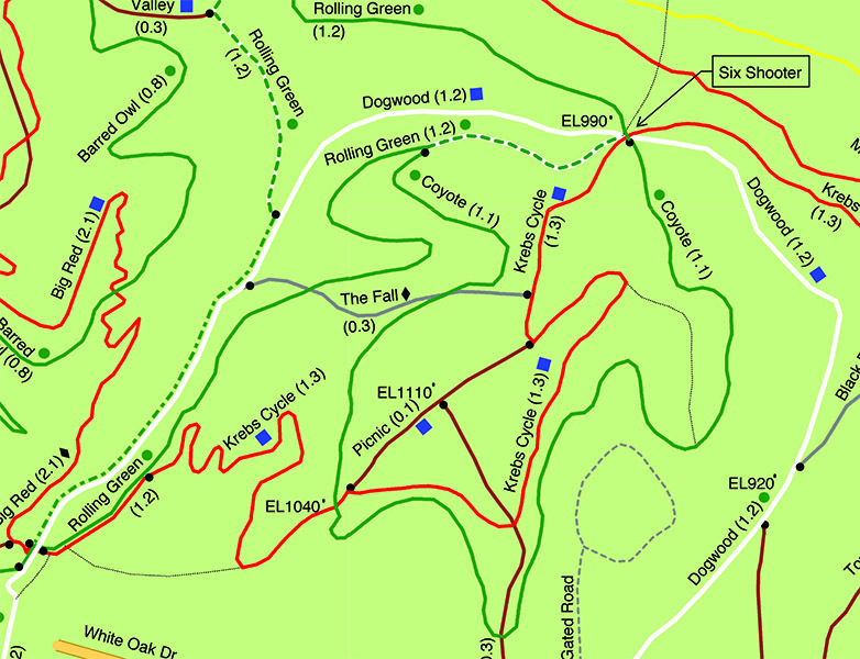 Map of the White Oak Trails