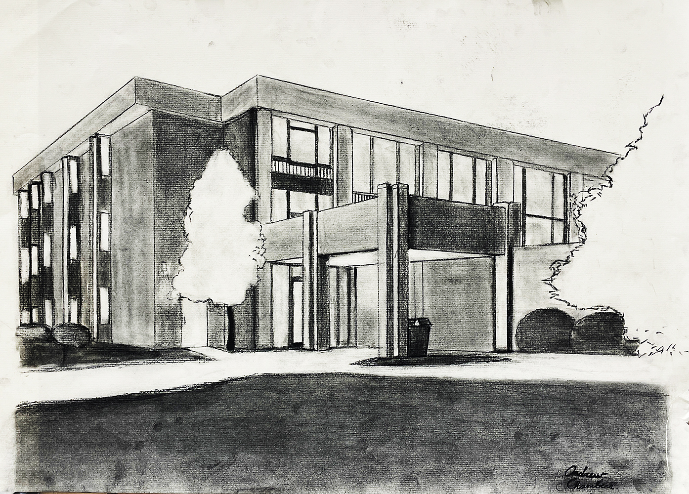 Perspective drawing of building