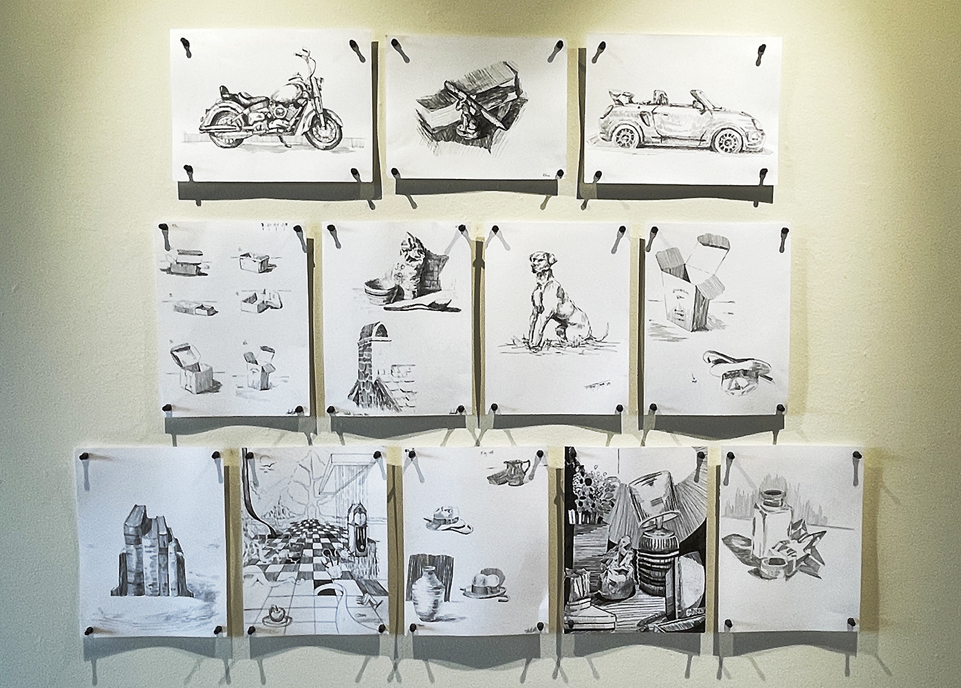 Multiple pen drawings