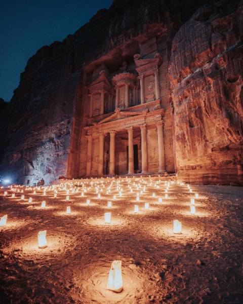 Petra at night