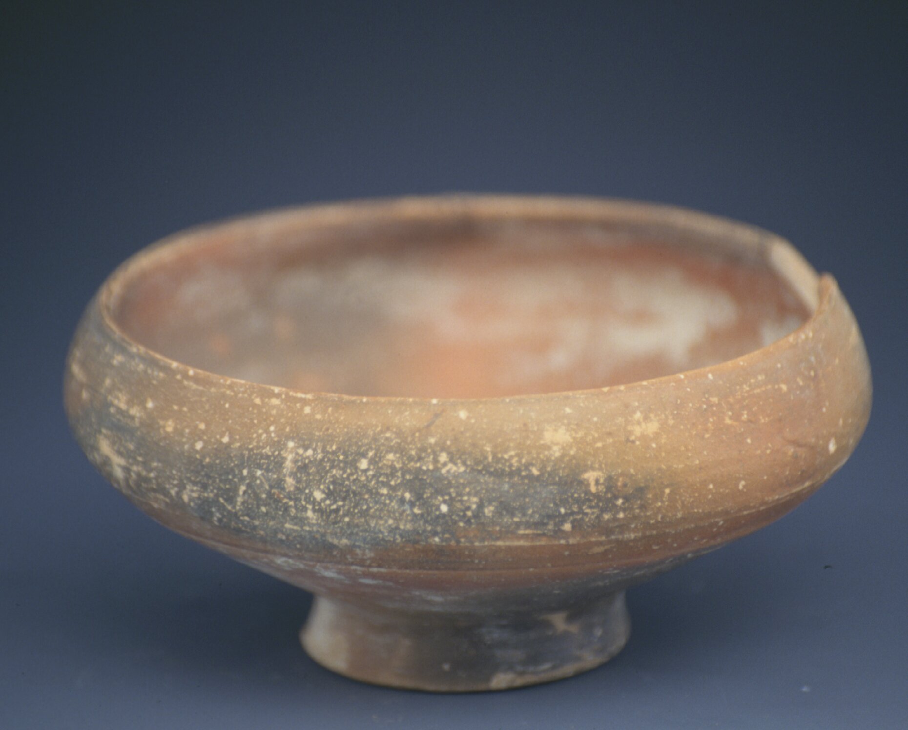 Glazed bowl, red and black mottled