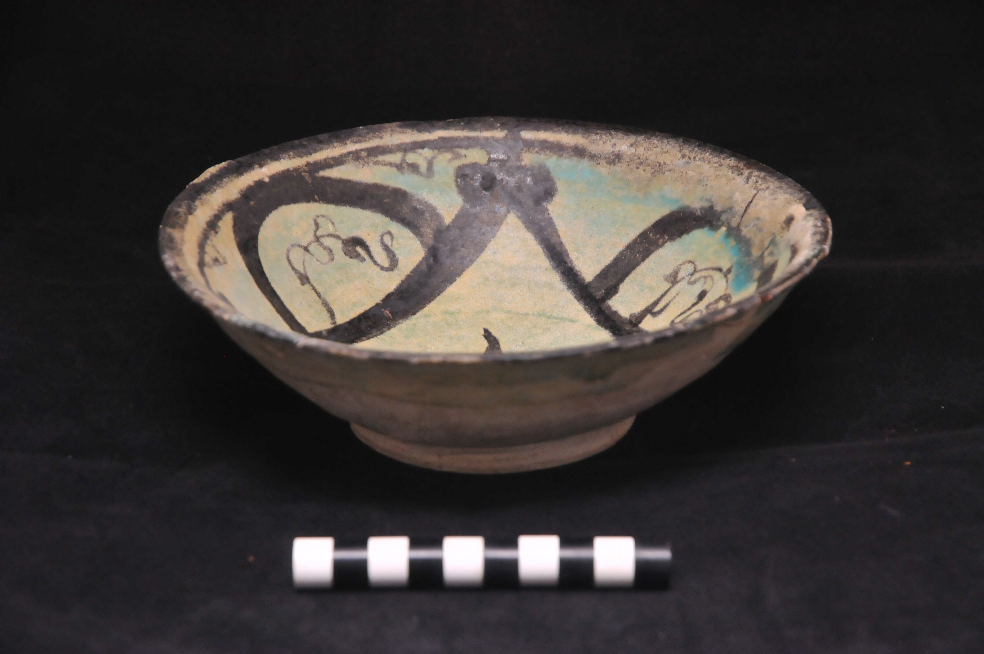 Bowl with green and brown glaze