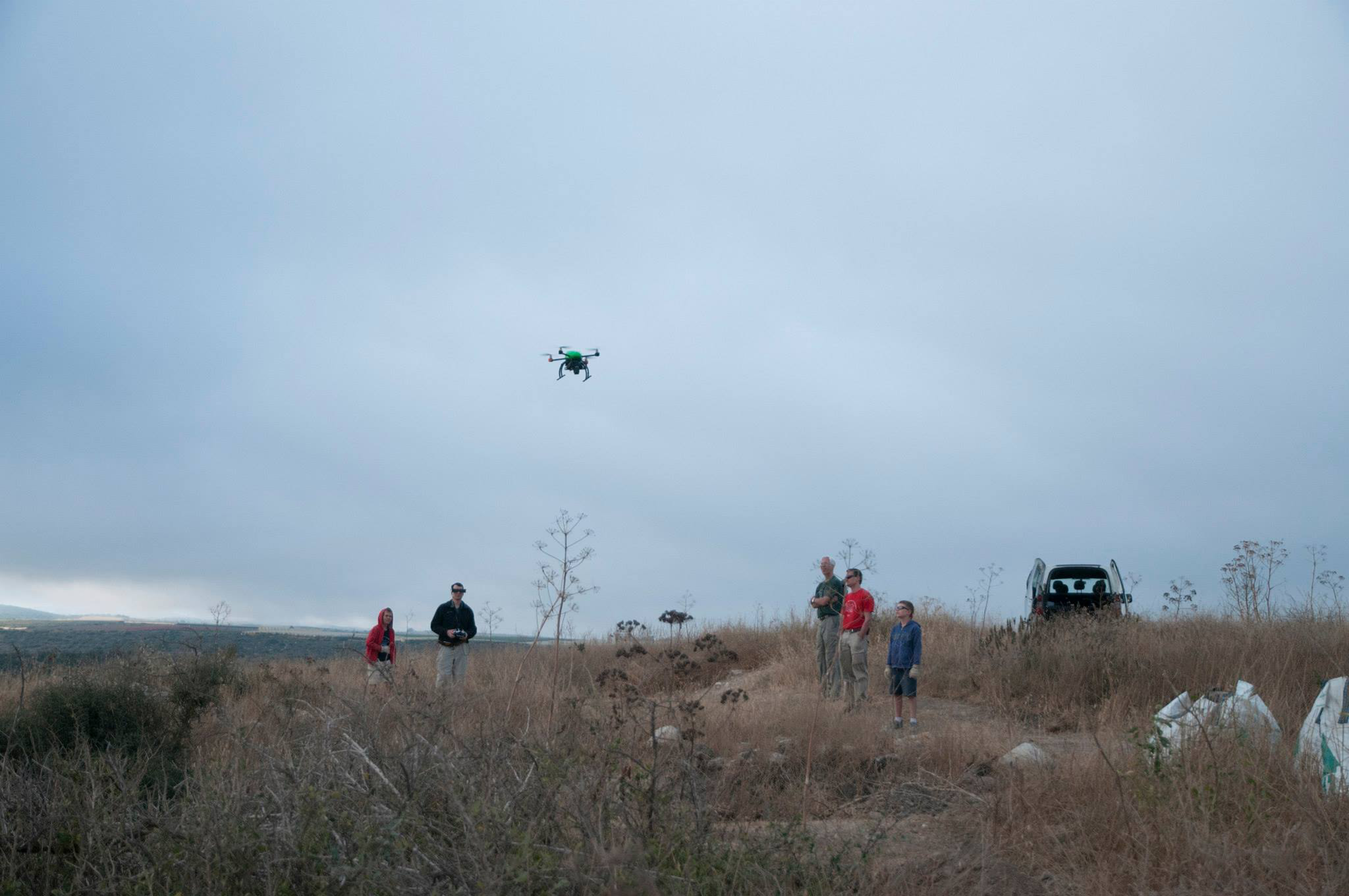 a drone in the air