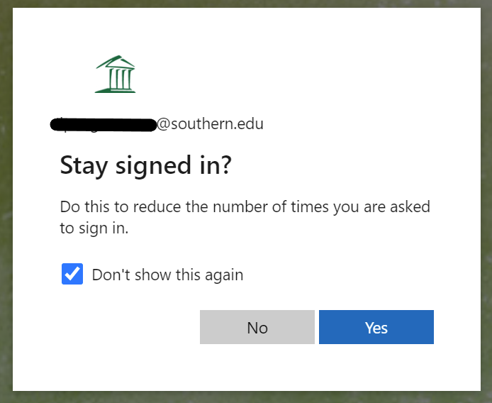 Stay signed in page