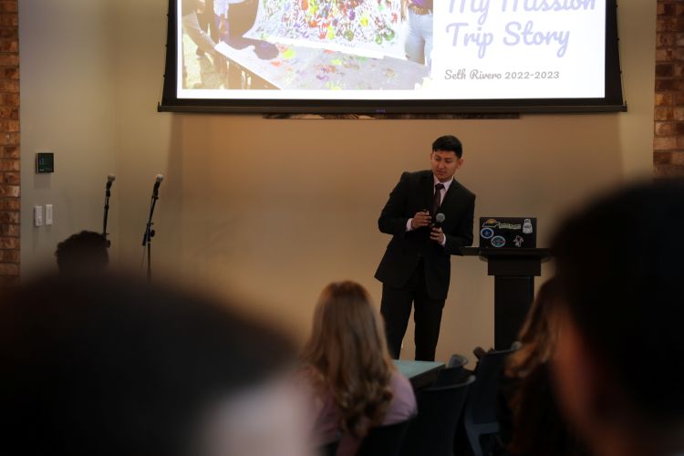 Seth Rivero sharing his mission trip experiance