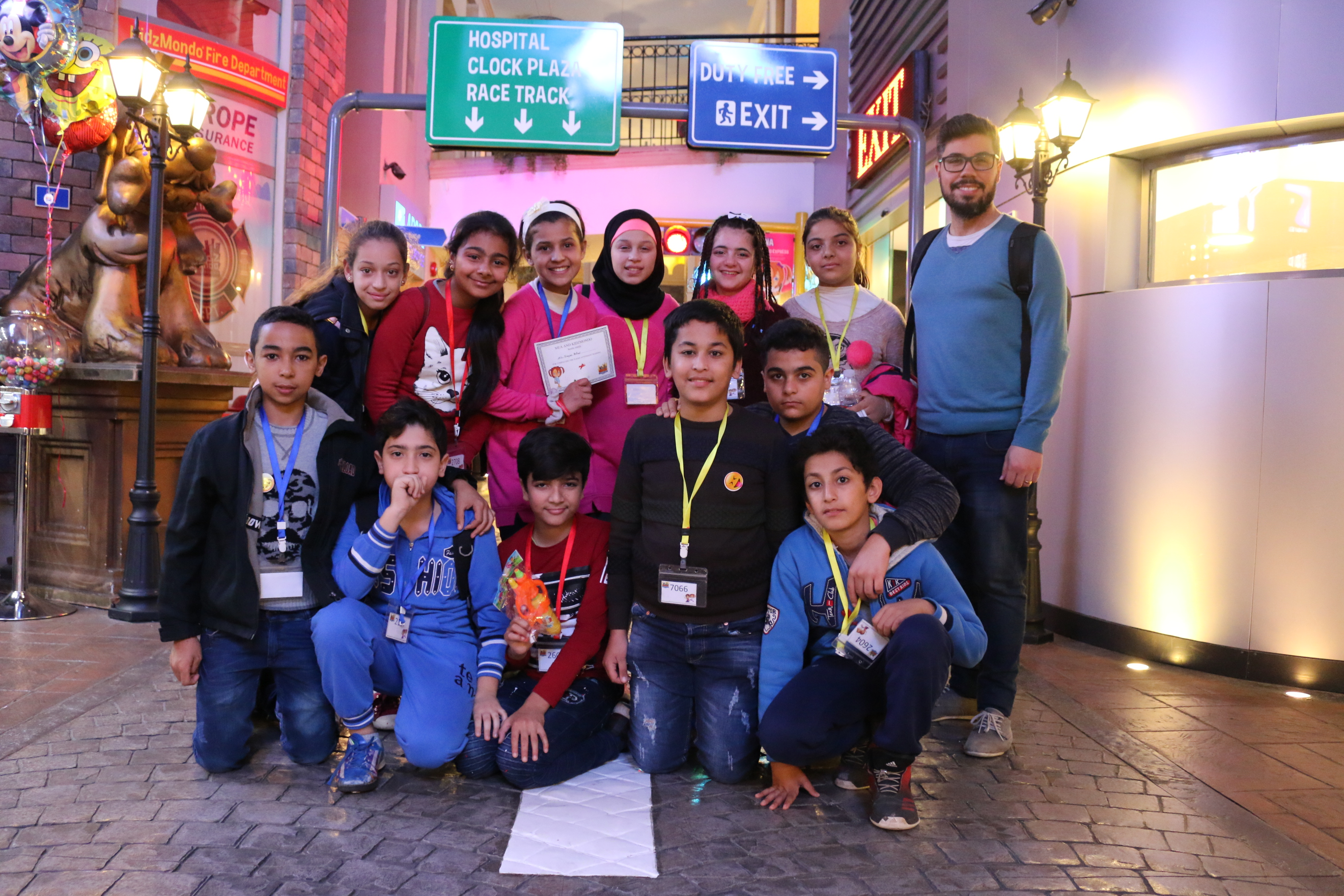 A group photo with children