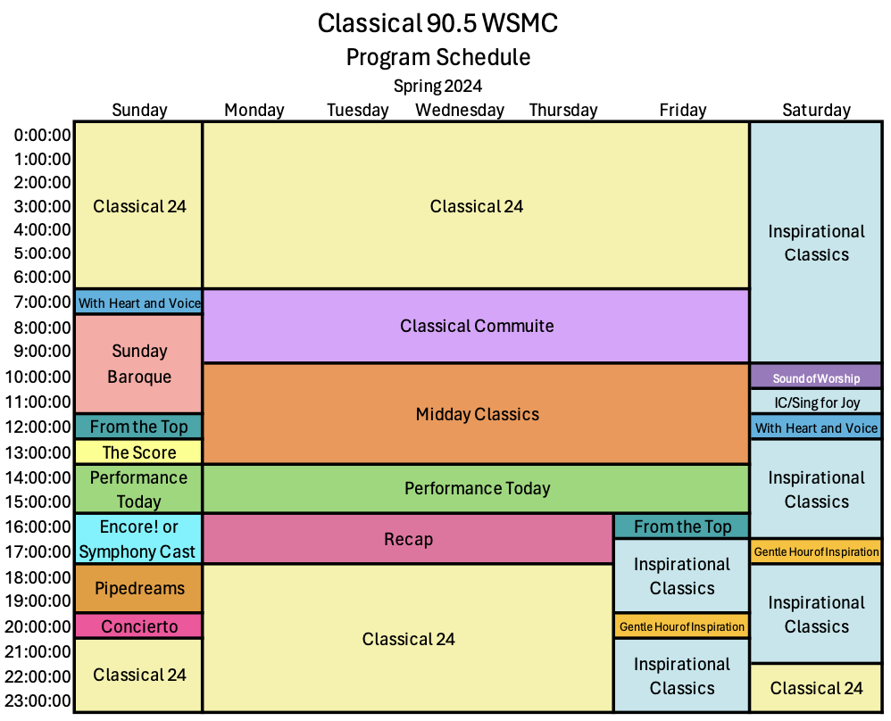 WSMC Program Schedule
