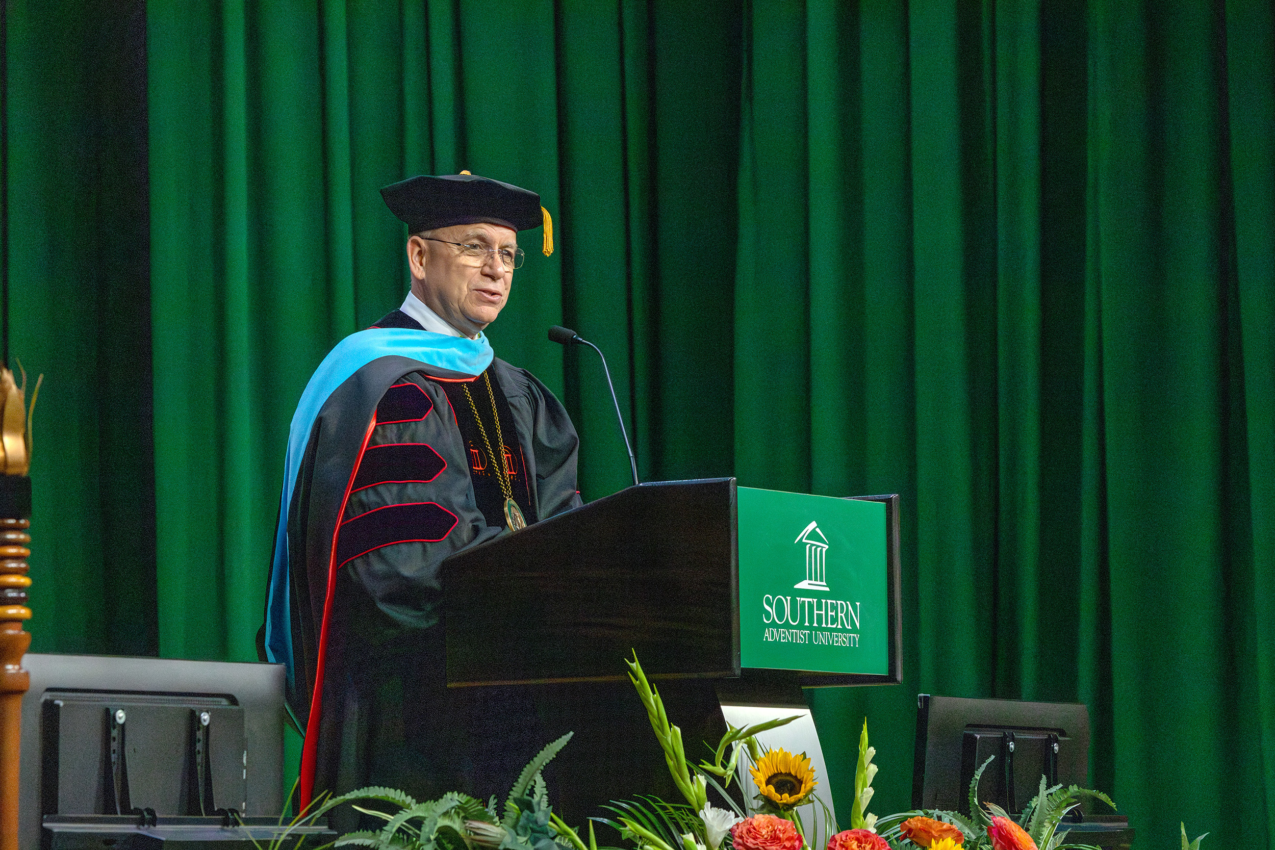 President Ken Shaw speaks at graduation