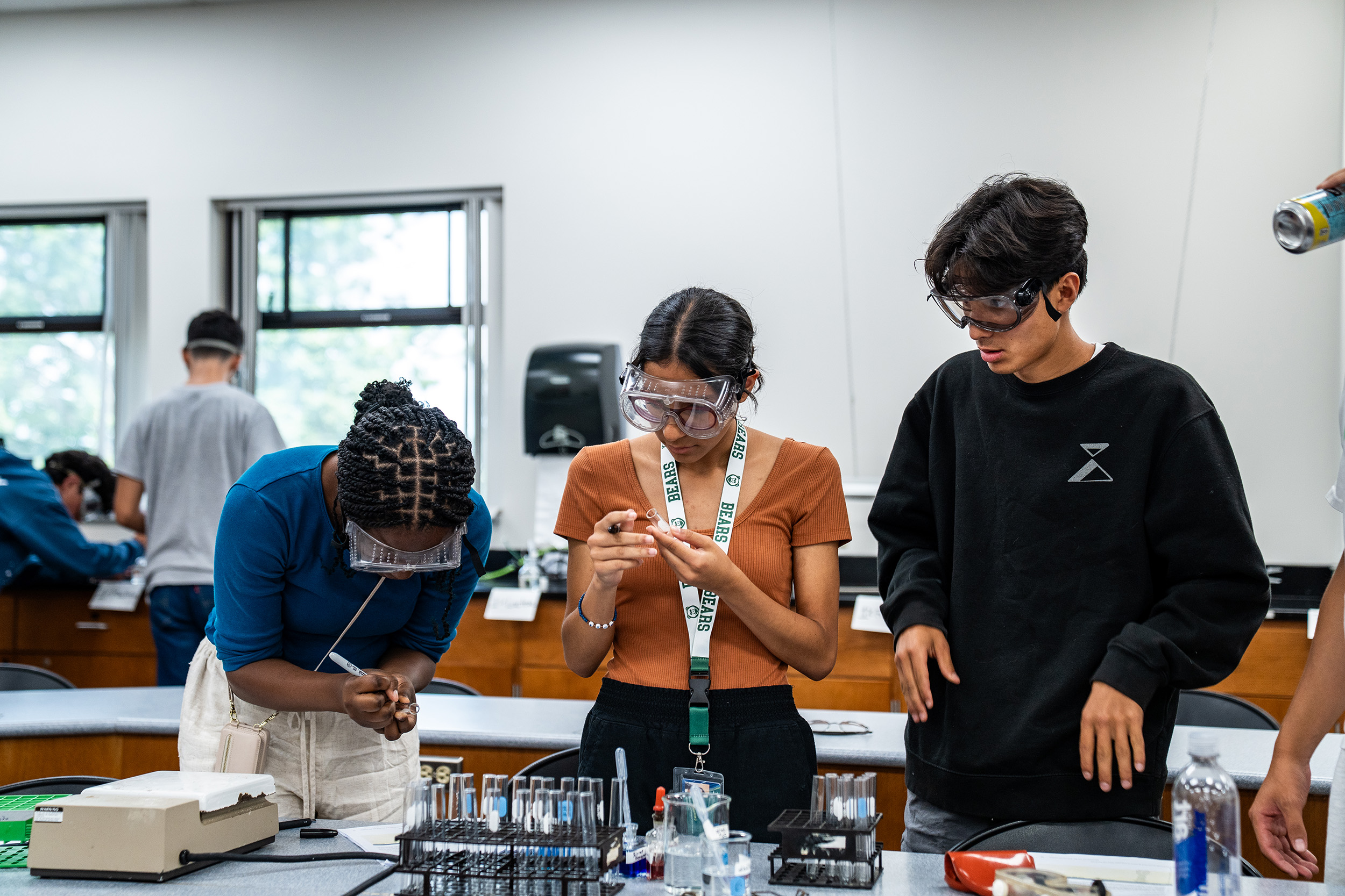 students working in a lab