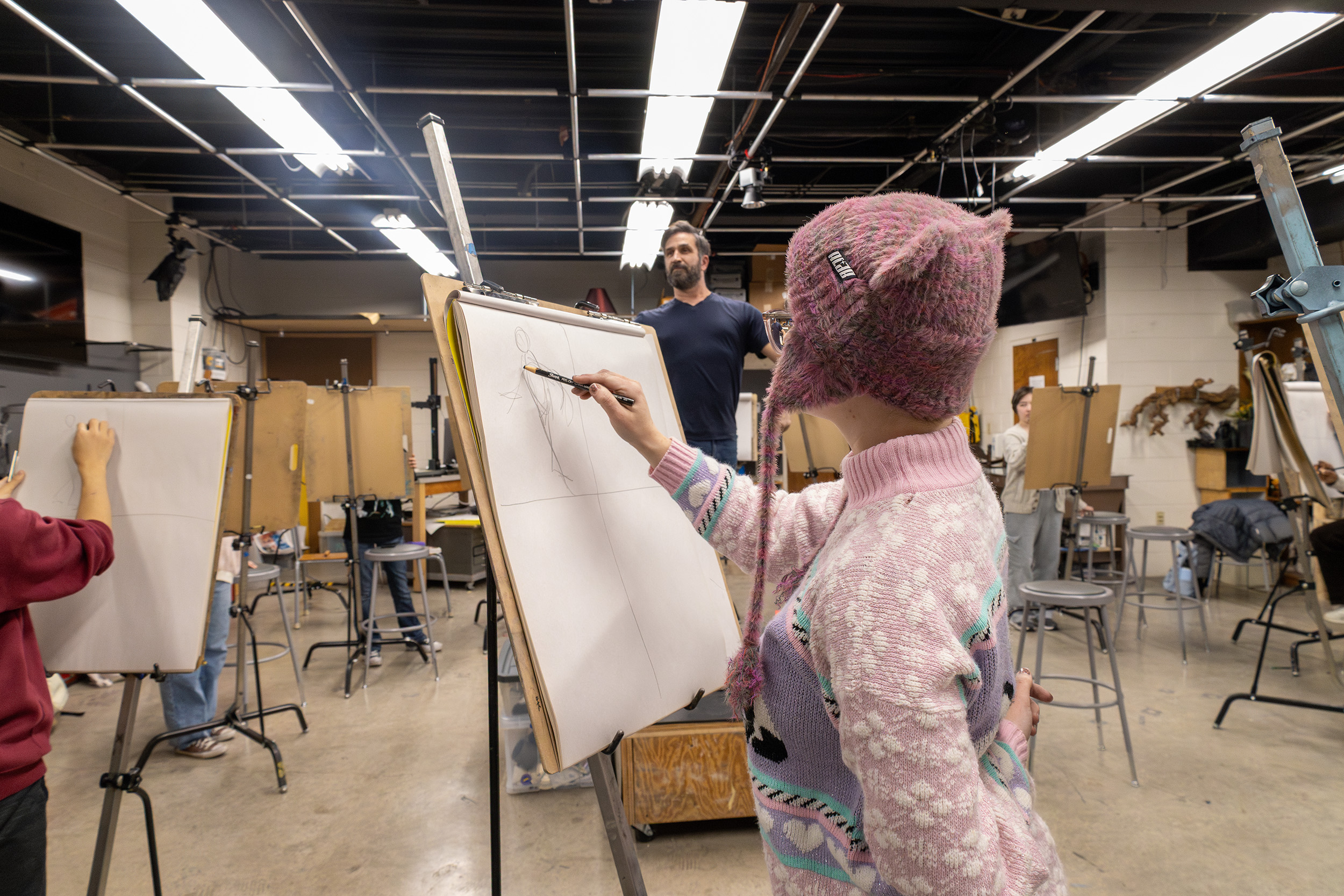 art student drawing a picture