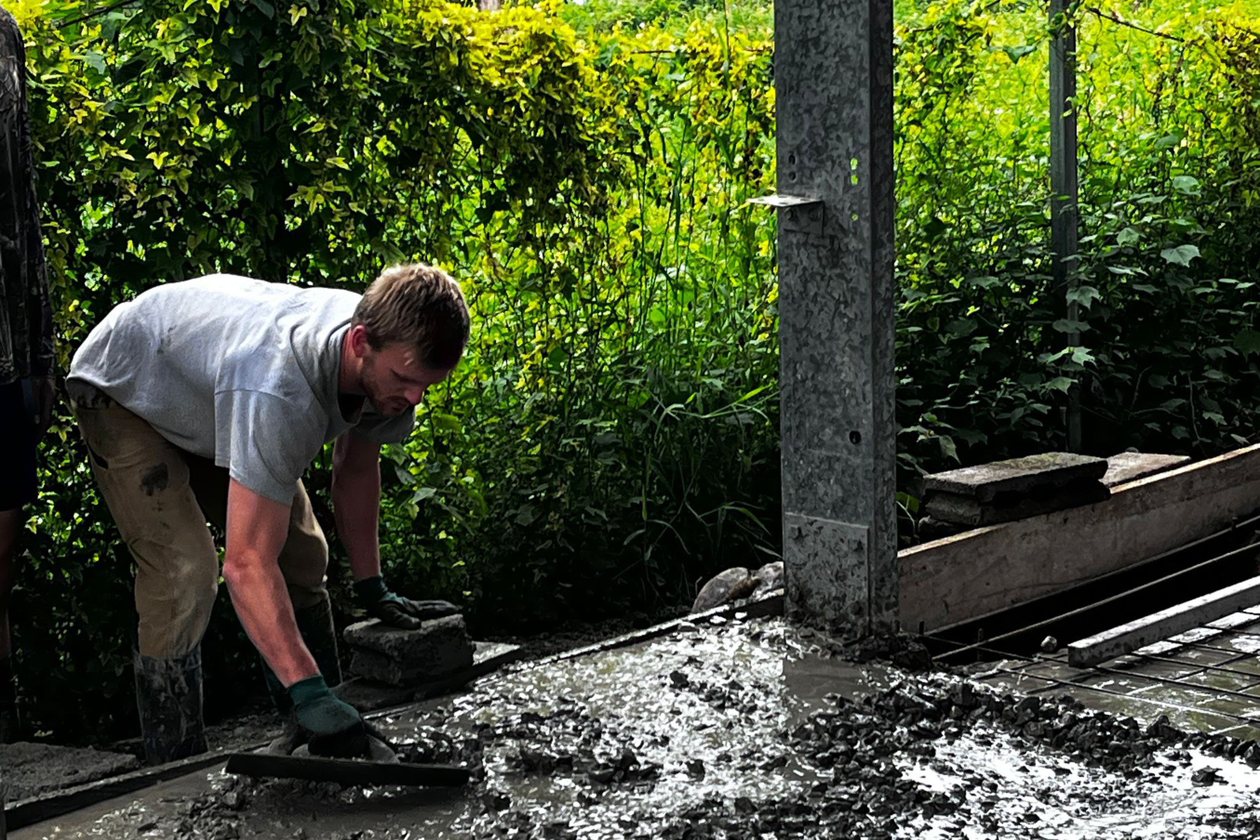 working on construction