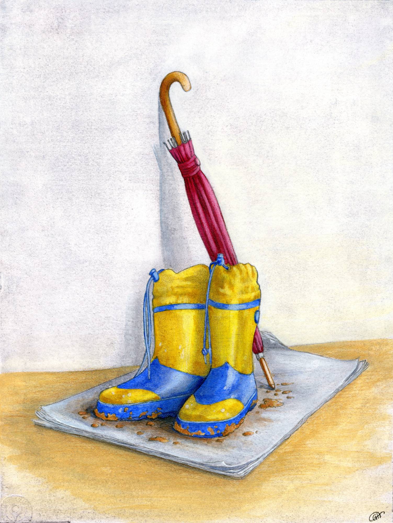 Mixed Media on Illustration Board