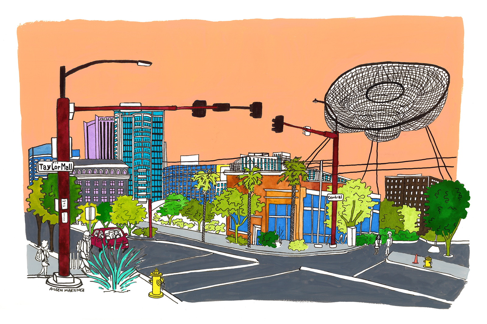 Watercolor and Ink on Paper