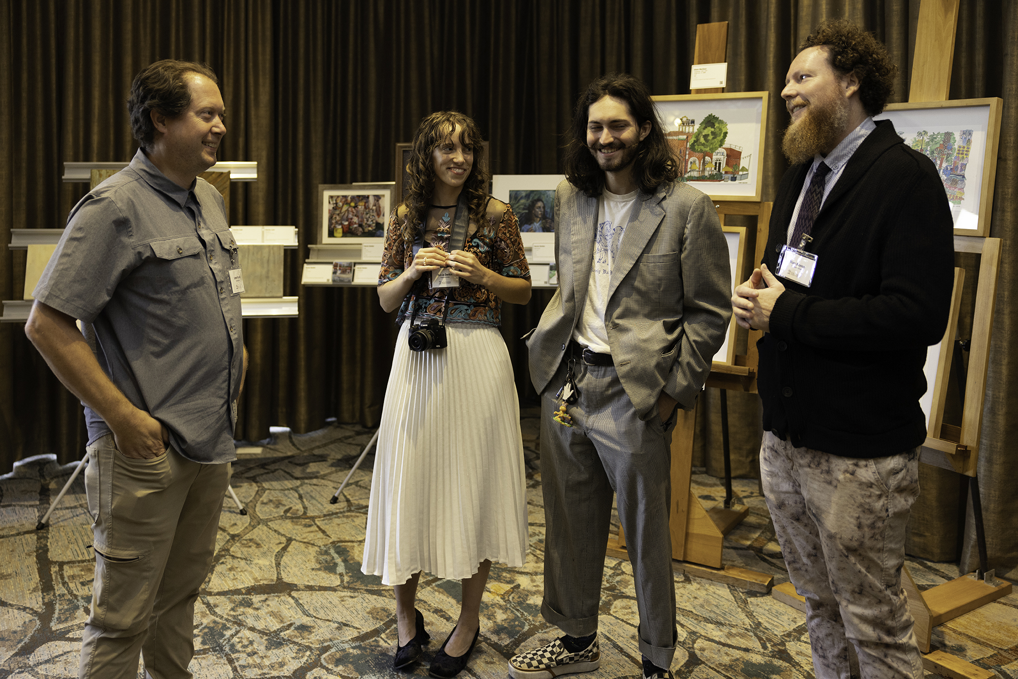 A group of people talking