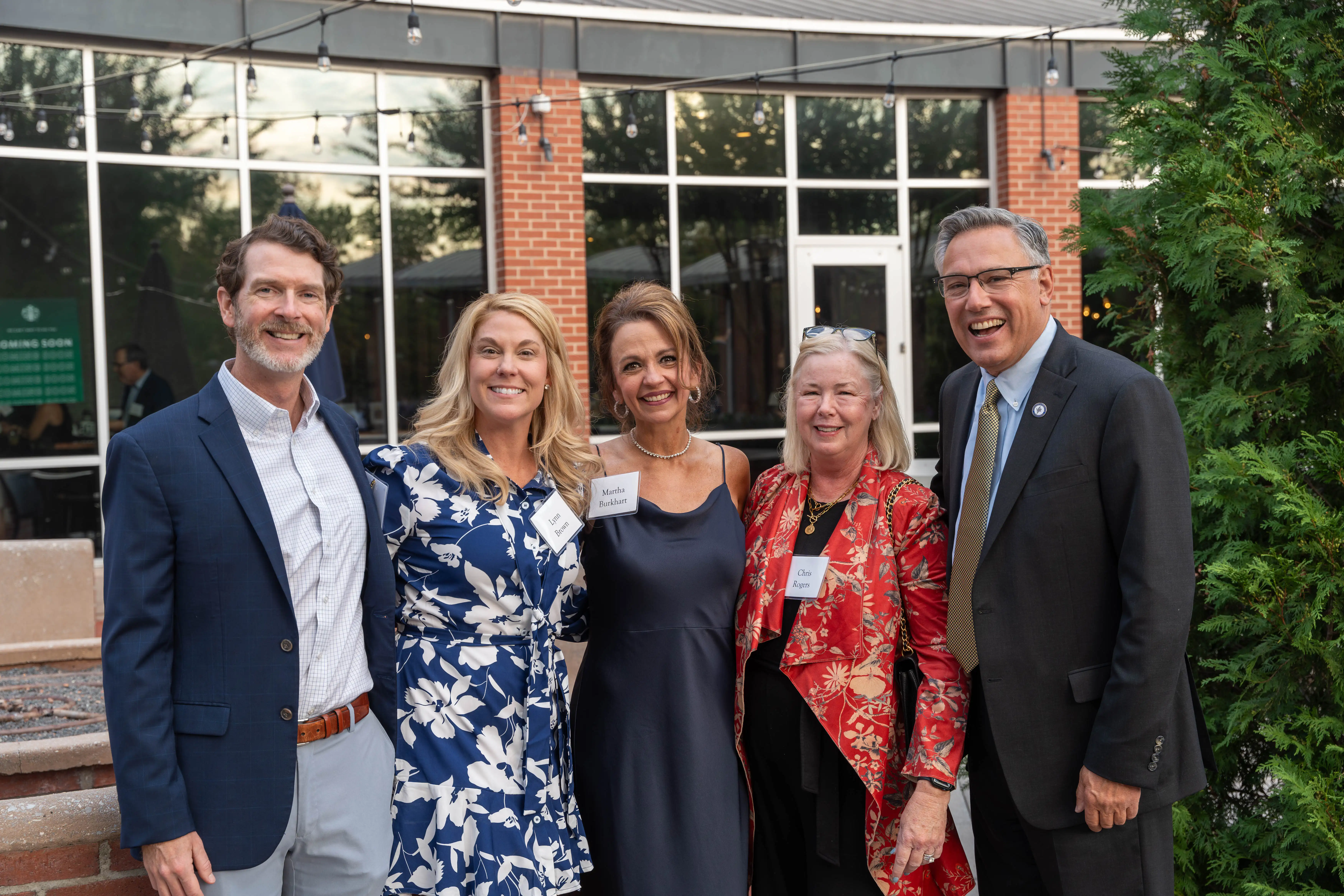 Ben Brown, Lynn Brown, '06, Martha Burkhart, Chris Rogers, and Rep. Greg Vital, '14