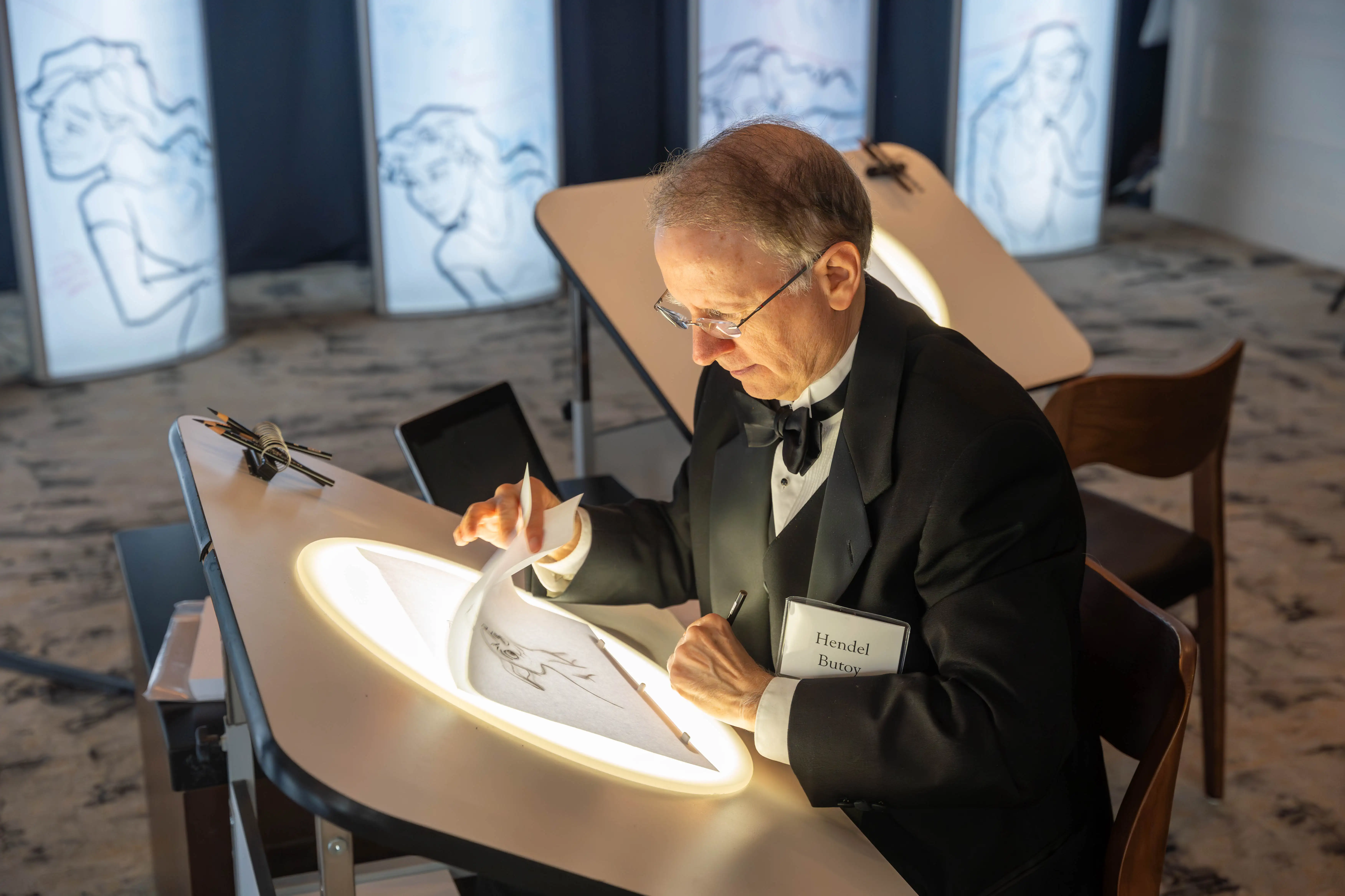 Southern art professor Hendel Butoy provides an animation demonstration for guests