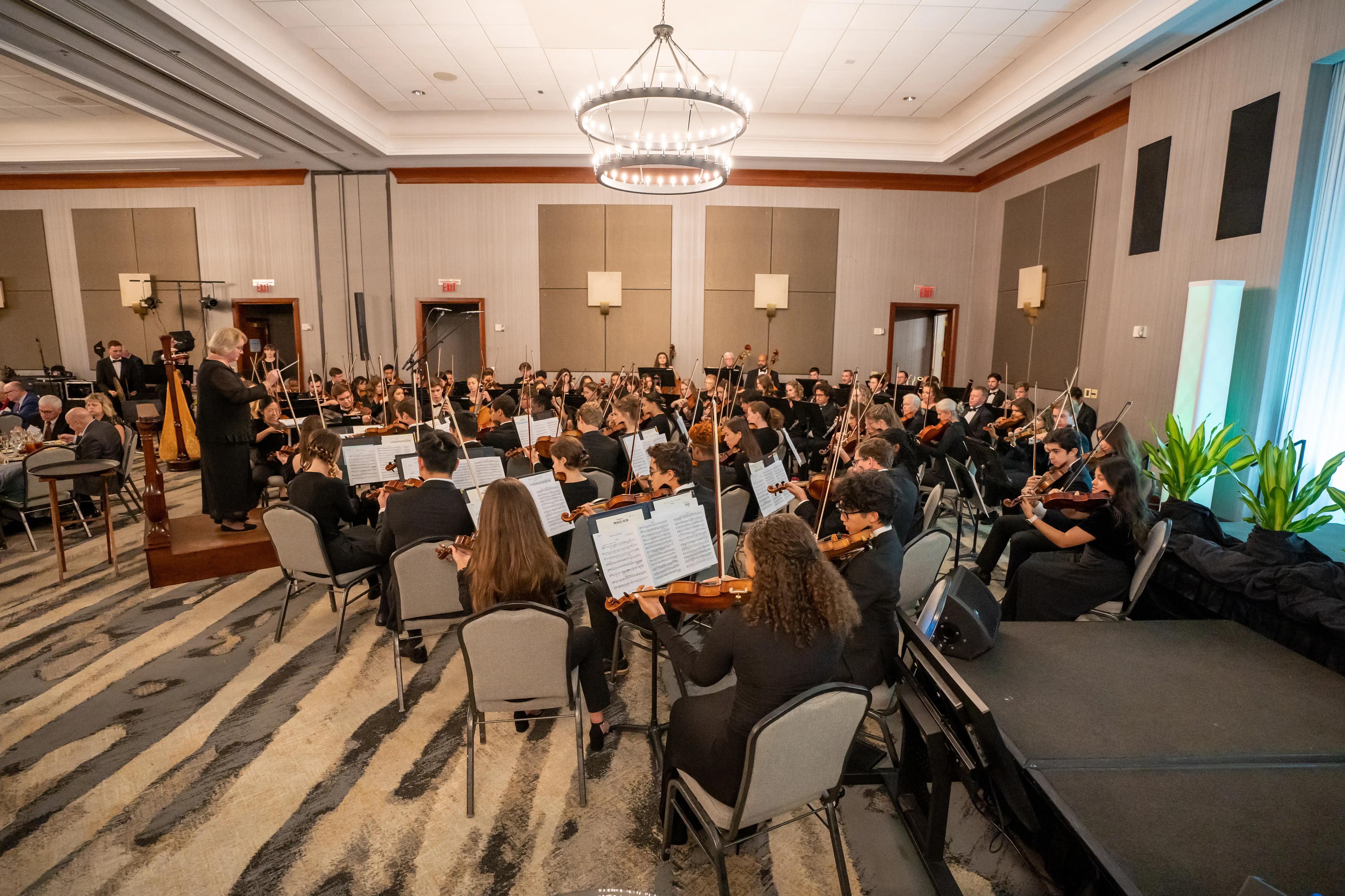 The Southern Adventist University Symphony Orchestra performing for the guests