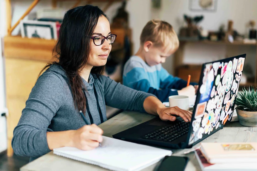 Adult student and child