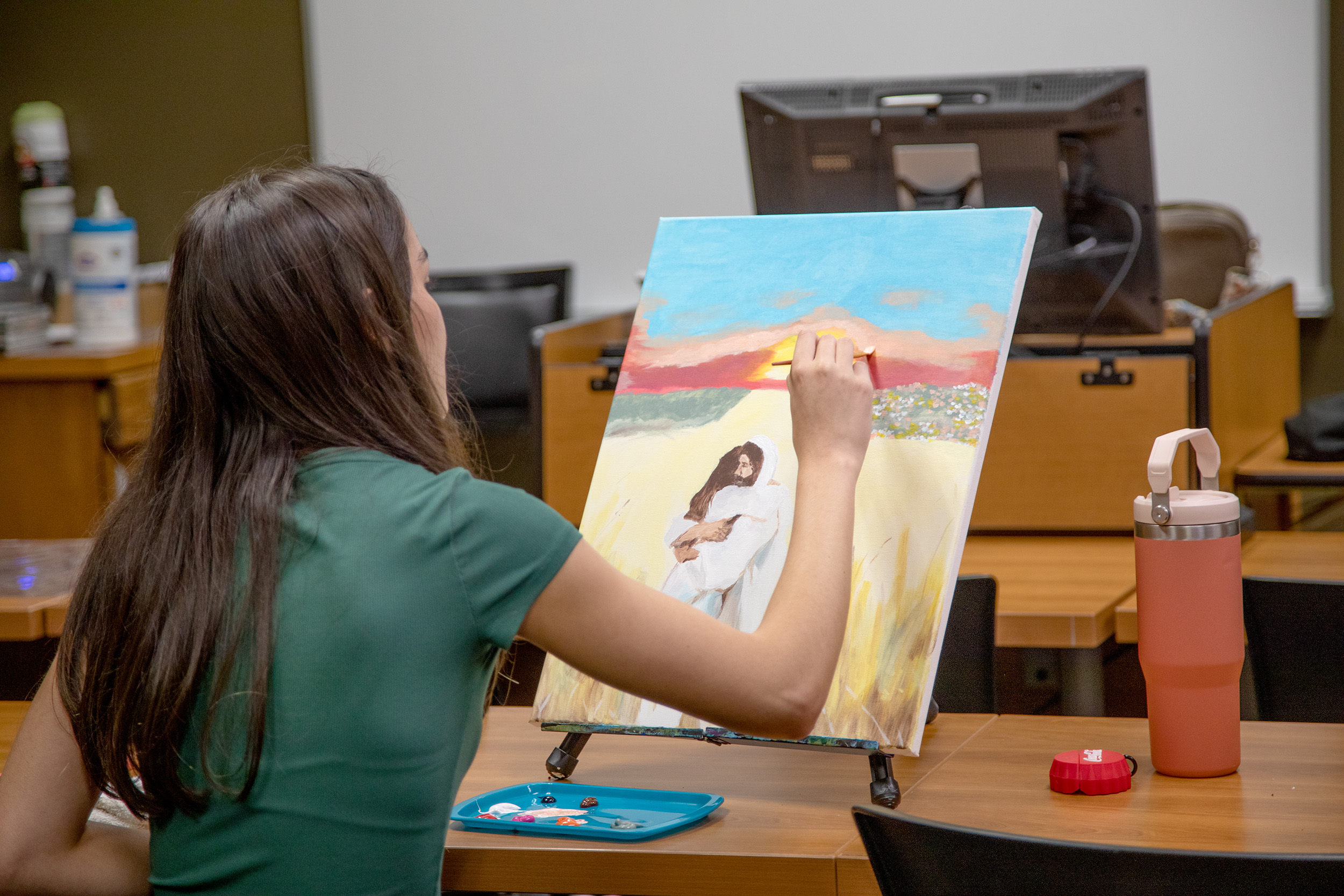 a nursing student paints a picture
