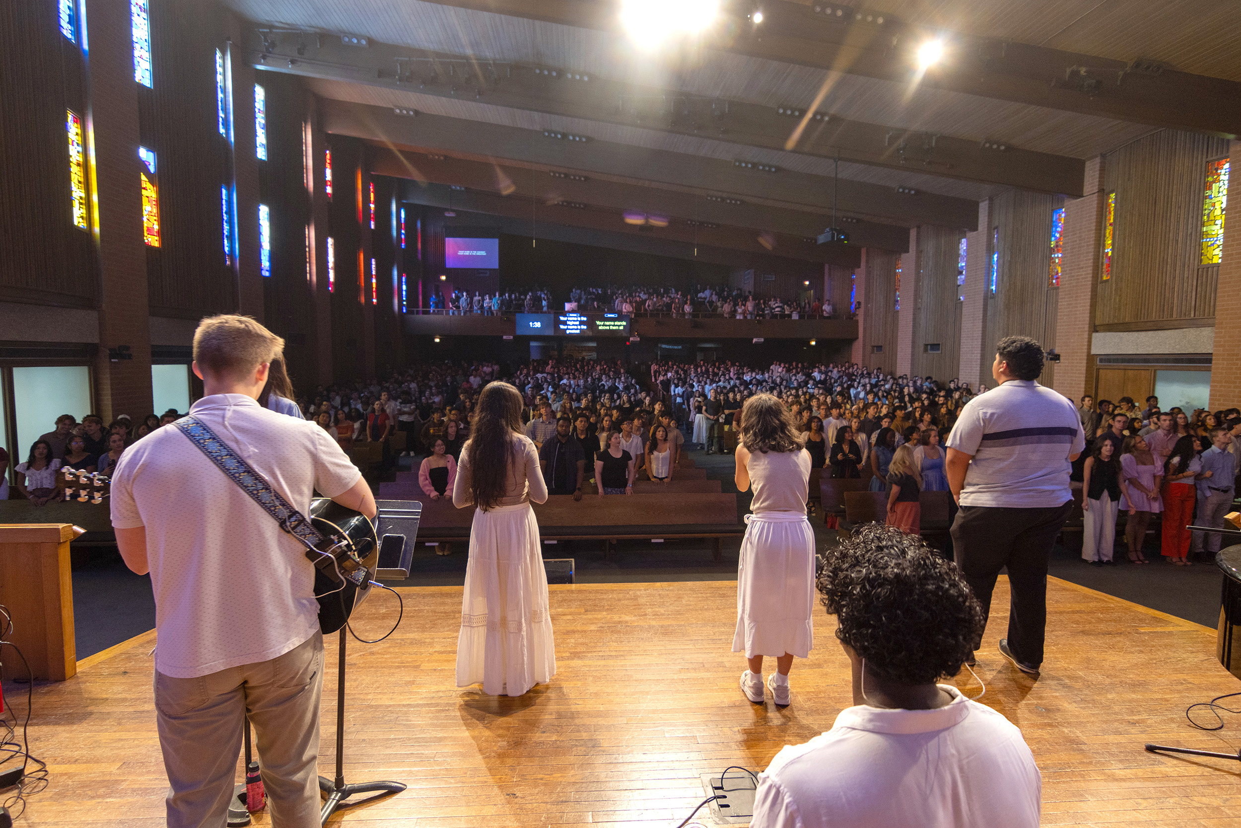 students lead song service at vespers
