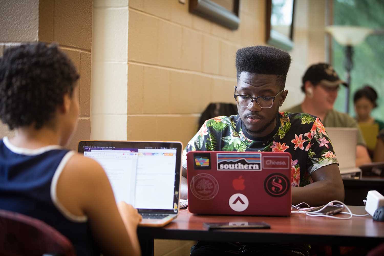Students studying